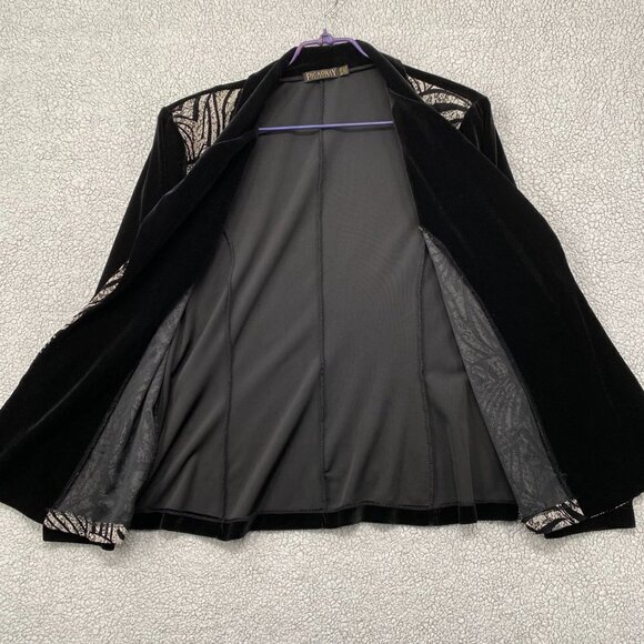 Vintage Picadilly Jacket Cardigan Women's Size XL Black Textured Fashions Office - Picture 6 of 8